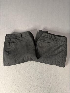 Lot Of 2 Calvin Klein Womens Dress Pants Size 14 Grey Herringbone Wide Leg